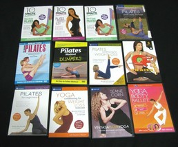 12 DVD Lot Pilates Yoga Gaiam Workout Dummies 10 Minute Solution Weightloss Set - $17.81