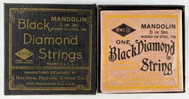 1930s BLACK DIAMOND STRINGS Vintage BOX Mandolin D Or 3rd Steel 758 Nati... - $33.98