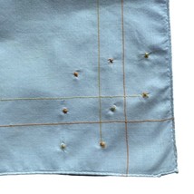 Handkerchief White 10.5x10.75” Hankie Embroidered Dots Yellow Orange - $7.20