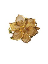 KC Women&#39;s Flower Brooch Pin Gold Tone Enamel Designer Signed Fashion Jewelry - £15.62 GBP