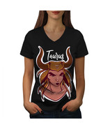 Taurus Stars Shirt Zodiac Sign Women V-Neck T-shirt - £10.37 GBP