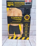 4pk Copper Fit Men's Performance Boxer Briefs Size Med Copper Infused Work Gear - $23.74