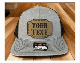CB Design Cusom Text Leather Badge Richardson 112 Hat - $26.72