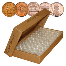 Penny Direct-Fit Airtight 19mm Coin Capsule Holders For Pennies (Qty: 25) - £8.85 GBP