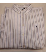 RALPH LAUREN MEN&#39;S Button Down Dress Shirt,17 1/2, 36/37, Yarmouth, Stripes - $29.65 CAD