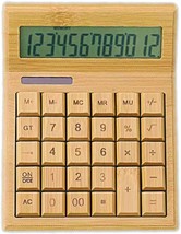 Omio Natural Bamboo Solar Calculator Multifunctional Wood Calculator 12-Digit - £29.56 GBP