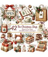 Christmas Shop Clipart: Festive Watercolor Business Icons (Digital Downl... - $5.07 CAD