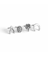 Sterling Silver Good Luck Post Earring Set - $62.12 CAD