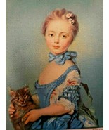 Silk print Edizioni Beatrice d&#39;Este Milano Victorian Child with Pet Cat PB5 - £27.41 GBP
