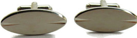 Hickok Oval Silver Tone Cufflinks Tux Shirt Dress Suit Vintage - $24.73