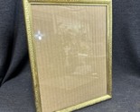 Vintage MCM Gold Tone Brass 8 X 10 Picture Photo Frame Free Standing - $13.06
