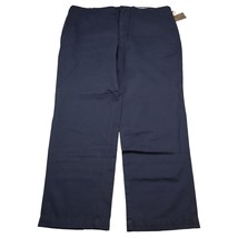 NWT Pronto Uomo Pants Men 42x32 Flat Front Casual Navy Blue Classic Fit - £23.12 GBP