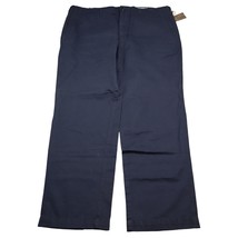 NWT Pronto Uomo Pants Men 42x32 Flat Front Casual Navy Blue Classic Fit - £22.38 GBP