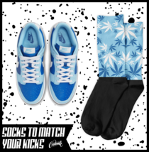 LEAF Socks for Dunk Low Argon Blue Flash Marina Dutch UNC University Shi... - $20.69