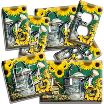 RUSTIC WATERING CAN SUNFLOWERS LIGHT SWITCH PLATE OUTLET COUNTRY FARMHOU... - £12.83 GBP+