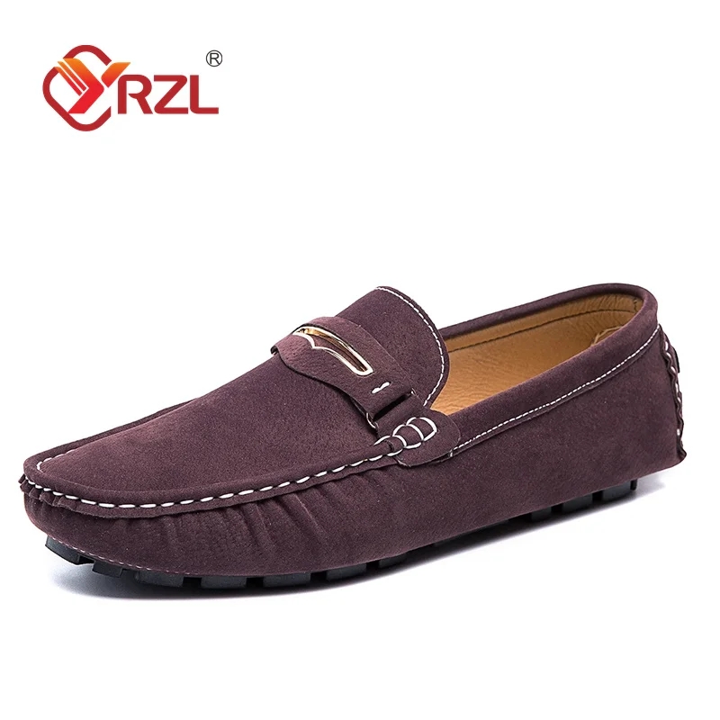YRZL Loafers Men Big Size 48 Boat Shoes Slip on Handmade Lazy Shoes Non Slip Dri - £192.70 GBP