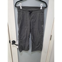 Lululemon Studio Crop Pants Gray Capri Soot Light Drawstring Waist Size 6 - $778.72 MXN