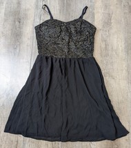 As U Wish NWT Women&#39;s M Black Glitter Cocktail Dress BY - £19.18 GBP