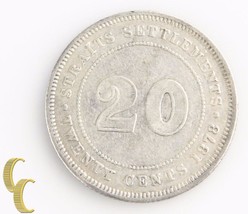 1878 Straits Settlements 20 Cents (Very Fine+, VF+) Silver 20c Twenty KM-12 - $88.36