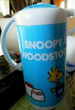 Peanuts Snoopy &amp; Woodstock Coffee Tea Hot Liquids Pitcher metal thermos center - £29.88 GBP