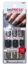 Kiss Nails Impress Press On Manicure #64873 Pop Star (Grey/Pink/Silver G... - $9.89