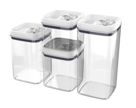 Better Homes &amp; Gardens Canister Pack of 4, Flip Tite Square Food Storage... - $44.98