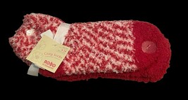 Women&#39;s Nobo No Boundaries Cozy Fluffy Space Dye Quarter Socks Red White... - $245.15 MXN