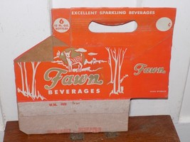 Vintage Fawn Beverages Six Pack Cardboard Bottle Holder - $461.33 MXN