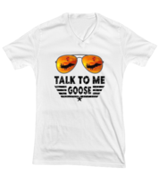 Jet Fighter TShirt Talk To Me Goose White-V-Tee  - £18.05 GBP