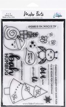 Maker Forte BAH Humbug Clear Stamp Christmas Snail Bee Bug Mixed Media Sentiment - £17.20 GBP