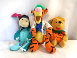 Disney Beanies -Pumpkin Pooh, Dinosaur Eeyore + Mad Scientist Tigger Bea... - $14.85