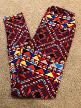 ??UNICORN?? NWT LuLaRoe OS Leggings ~ Rare Multicolor Aztec On Red Triangles #77 - £13.98 GBP