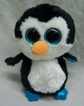 Ty Beanie Boos Big Blue Eyed Waddles The Penguin 6&quot; Plush Stuffed Animal Toy - £11.87 GBP