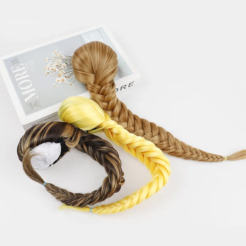 Jeedou Synthetic Hair Ponytail Drawstring Rope Braids Chignon Fishtail Ponytails - £21.26 GBP