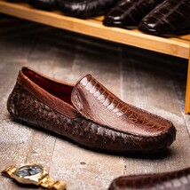 Alba Kango Slip On Classic Shoes Crocodile Skin Tabac image 8