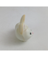 Vintage Miniature White Bunny Rabbit With Collar 1&quot; Toy Figure - $3.95
