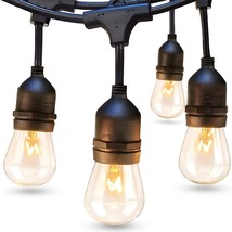 48 Ft Outdoor String Lights Commercial Grade Weatherproof Strand, 16 Edison Vint - £51.78 GBP