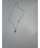 Jade Necklace Golden With Cubic Zirconia 9 Inches - $33.24