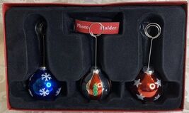 ST.NICHOLAS SQUARE CHRISTMAS PHOTO HOLDERS SET OF 3 Ball holiday - $11.20