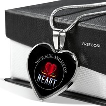 Love Message Your Kind And Loving Heart Heart Necklace Stainless Steel or 18k G - £30.42 GBP+