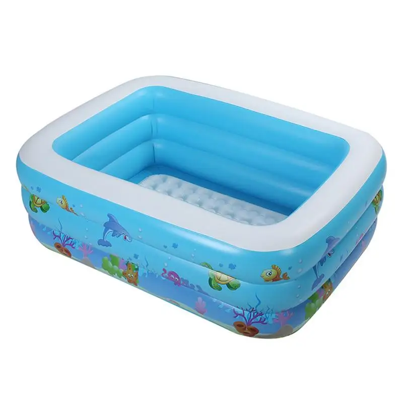 Inflatable Baby Swimming Pool Rectangular Swimming Pool PVC Paddling Bathing Tub - £50.95 GBP