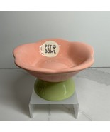Ceramic Pink Bow Pet Bowl Rockybear Pets Small Dog Cat Bowls NEW - $317.07 MXN