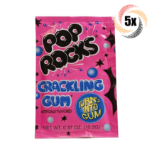 5x Packs Pop Rocks Crackling Gum Popping Candy .37oz ( Fast Shipping! ) - £8.17 GBP