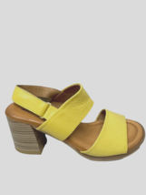 MIZ MOOZ WOMEN&#39;S SLINGBACK LEATHER HEELED  SANDALS YELLOW   37EU / 7US  ... - $39.95