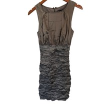 Nicole Miller Cocktail Dress Stretch Bodycon Evening Bronze Silver Color... - $24.74
