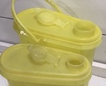 Tupperware Beverage Buddy Containers Yellow Vtg Lot Of 2 792-7 564-6 - $11.87