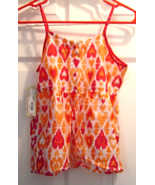 Girls Summer Spaghetti Strap Orange Pink Hearts Size 10-12 Arizona Jean ... - £13.56 GBP