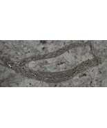 Vintage Signed Trifari Silver Plated 7 Strand Layered Chain Necklace, heavy - $49.99