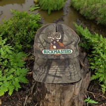 Buckmasters Camouflage Snapback Vintage Trucker Hat Mesh Deer Made In USA - $22.17