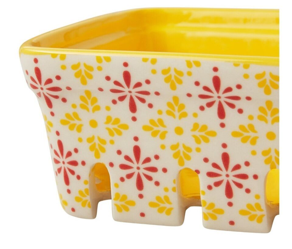 Pioneer Woman ~ FANCY FLOURISH ~ 4.75 Square x 2.25 Tall Stoneware Fruit... - $22.44
